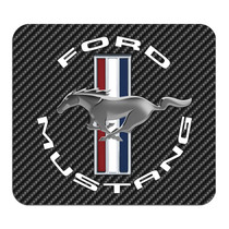 Ford Mustang Circle Logo Carbon Fiber Graphic PC Mouse Pad for Gaming and Office