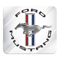 Ford Mustang Circle Logo White Graphic PC Mouse Pad for Gaming and Office