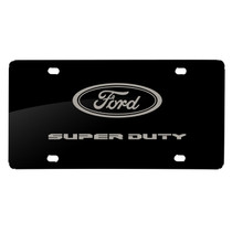 Ford Logo Super-Duty Laser Mark Matt-Look Black Acrylic License Plate