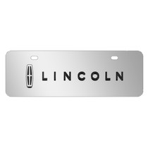 Lincoln 3D Logo 12" x 4.25" European Look Chrome Half-Size Stainless Steel License Plate