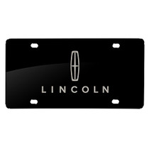 Lincoln Dual Logo Laser Mark Matt-Look Black Acrylic License Plate