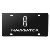 Lincoln Navigator 3D Dual Logo Black Stainless Steel License Plate