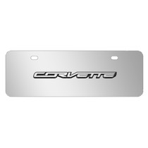 Chevrolet Corvette C7 3D Logo 12" x 4.25" European Look Chrome Half-Size Stainless Steel License Plate