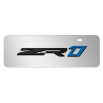 Chevrolet Corvette C7 ZR1 3D Logo 12" x 4.25" European Look Chrome Half-Size Stainless Steel License Plate