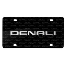 GMC Denali 3D Nameplate on Logo Pattern Black Aluminum License Plate