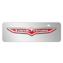 Jeep Trailhawk 3D Logo 12" x 4.25" European Look Chrome Half-Size Stainless Steel License Plate