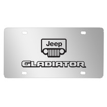 Jeep Gladiator 3D Dual Logo Mirror Chrome Stainless Steel License Plate