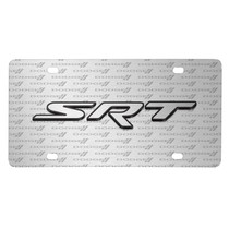 Dodge Jeep SRT 3D Logo on Logo Pattern Brushed Aluminum License Plate