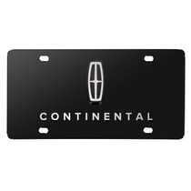 Lincoln Continental 3D Dual Logo Black Stainless Steel License Plate