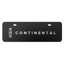 Lincoln Continental 3D Logo 12" x 4.25" European Look Black Half-Size Stainless Steel License Plate
