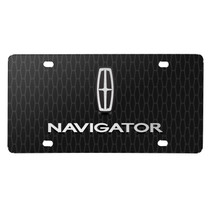 Lincoln Navigator 3D Logo on Front Grill Pattern Black Acrylic License Plate