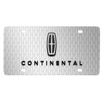 Lincoln Continental 3D Logo Front Grill pattern Brushed Aluminum License Plate