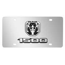 2019 RAM 1500 3D Dual Logo on 12"X6" Chrome Stainless Steel License Plate