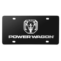 2019 RAM Power Wagon 3D Dual Logo on 12"X6" Black Stainless Steel License Plate