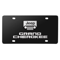 Jeep Grand Cherokee 3D Dual Logo Black Stainless Steel License Plate