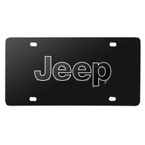 Jeep Black Logo Black Stainless Steel License Plate