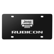 Jeep Rubicon 3D Dual Logo Black Stainless Steel License Plate