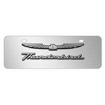 Ford Thunderbird 3D Logo 12" x 4.25" European Look Chrome Half-Size Stainless Steel License Plate
