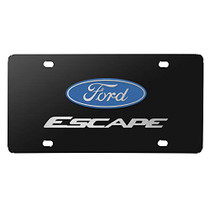 iPick Image - 3D Dual Logo Black Stainless Steel License Plate - Ford Escape