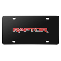 Ford 150 Raptor in Red 3D Black Stainless Steel License Plate