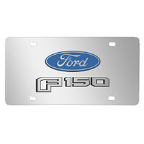 Ford F150 2015 up 3D Dual Logo Mirror Chrome Stainless Steel License Plate