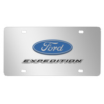 Ford Expedition 3D Dual Logo Mirror Chrome Stainless Steel License Plate