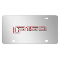 Ford F150 in Red 2015 up 3D Mirror Chrome Stainless Steel License Plate