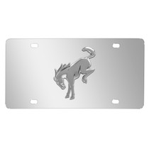 Ford Bronco 3D Chrome Logo on Mirror Chrome Stainless Steel License Plate