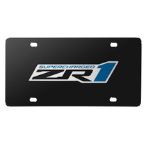 Chevrolet Corvette C6 ZR1 3D Logo Black Metal License Plate