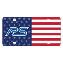 Ford Focus RS Logo USA Flag Graphic Special Aluminum Metal License Plate