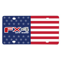 Ford F-150 FX4 Off Road Logo USA Flag Graphic Special Aluminum Metal License Plate