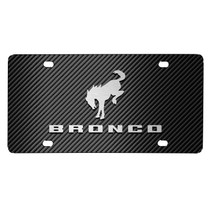 Ford Bronco Classical Logo Black Carbon Fiber Patten Steel License Plate