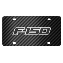 Ford F-150 3D Metal Logo Black Carbon Fiber Patten Stainless Steel License Plate