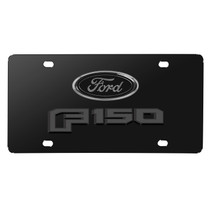 Ford F-150 2015 up 3D Dark Gray Logo on Black Stainless Steel License Plate
