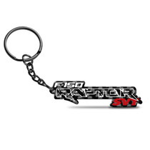 Ford F-150 Raptor SVT Black Real Carbon Fiber Logo Shape Cut Key Chain