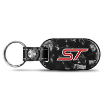 Ford ST LED Printed on Real Forged Carbon Fiber Tag Style Key Chain