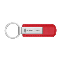 Lincoln Nautilus Red PU Leather Strap Silver Metal Bar LED Printed Logo Key Chain