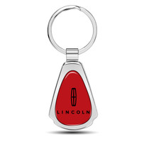 Lincoln Red Dome Mirror Chrome Metal Teardrop Key Chain