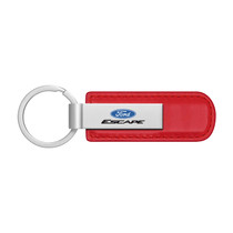 Ford Escape Red PU Leather Strap Silver Metal Bar LED Printed Logo Key Chain