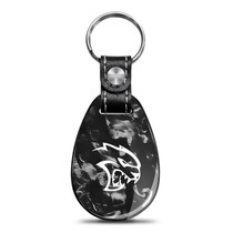 Dodge SRT Hellcat LED Printed on Real Forged Carbon Fiber Tear-Drop Style Key Chain