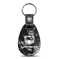 Dodge Viper LED Printed on Real Forged Carbon Fiber Tear-Drop Style Key Chain