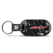 Dodge SRT Logo in Red LED Printed on Real Forged Carbon Fiber Tag Style Key Chain