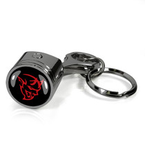 Dodge Demon in Red Black-Chrome Finish Engine Piston and Rod Metal Key Chain