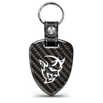 Dodge Demon Real Black Carbon Fiber Large Shield-Style Key Chain