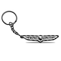 Jeep Trailhawk Black Real Carbon Fiber Logo Shape Cut Key Chain