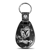 RAM 3500 Logo LED Printed on Real Forged Carbon Fiber Tear-Drop Style Key Chain