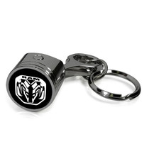 RAM Logo 2019 up Black-Chrome Finish Engine Piston and Rod Metal Key Chain