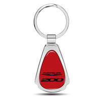 Chrysler 200 on Red Dome Mirror Chrome Metal Teardrop Key Chain