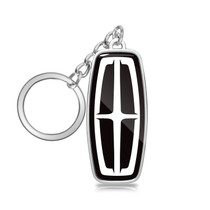 Lincoln Logo in Black Double Side Die-Cut Metal Key Chain Key-Charm
