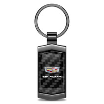 Cadillac Logo Real Black Carbon Fiber Gunmetal Black Case Key